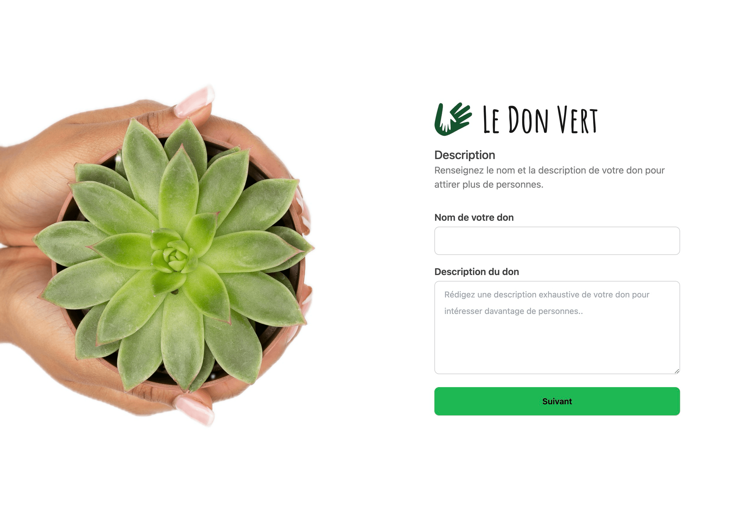 Le don vert information page